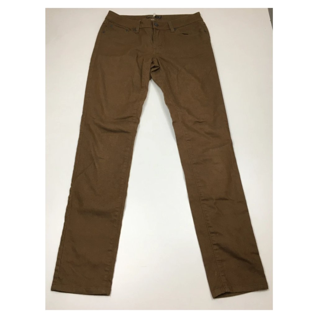 Prana Caramel/Brown Organic Cotton Blend 5 Pocket Logo Hardware Jeans